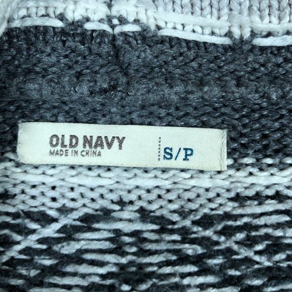 Old Navy Womens Sweater Gray Cardigan Aztec Waterfall Open Front Small - Picture 6 of 12
